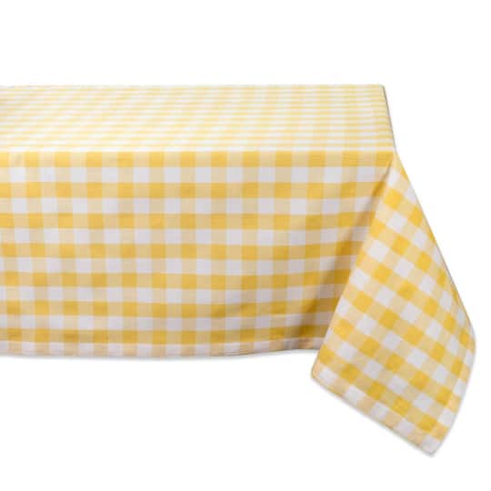 DII® 84" Yellow & White Checkers Tablecloth